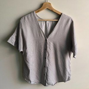 Vetta - Girlfriend Shirt in Taupe Stripe - S